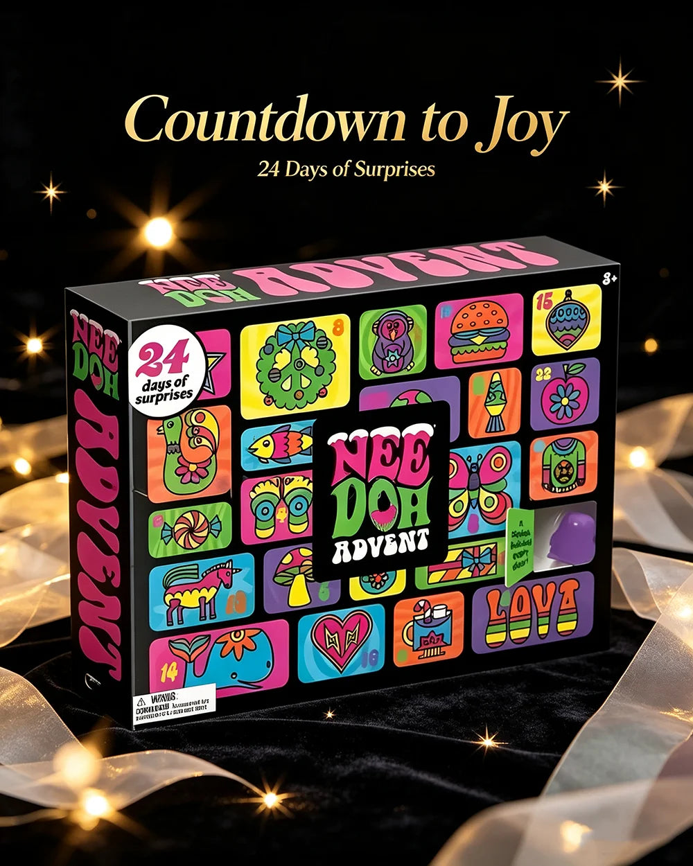NeeDoh Squishy Fidget Advent Calendar – 24 Stress Relief Surprise Toys