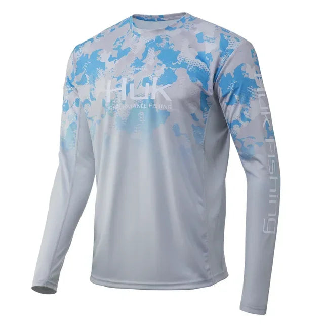HUK Fishing Shirt Long Sleeve Uv Protection Man Outdoor Summer Fishing Clothing Performance Jersey Men's Fishing Apparel UPF 50+