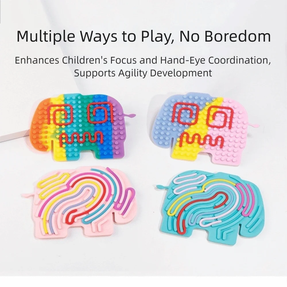 Cartoon Sensory Activity Board With 11 Rods Silicone Toys Children's Educational And Stress-Relieving Toys for Kids Adult