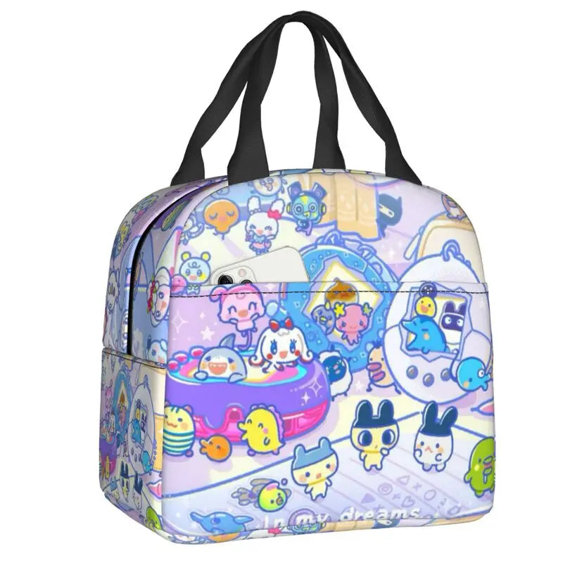 Custom Tamagotchies Cartoon Insulated Lunch Tote Bag for Women Resuable Cooler Thermal Bento Box Kids School Children