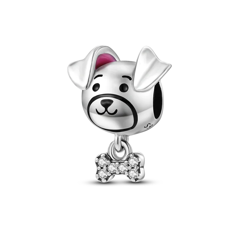 925 Silver elephant lion rhinoceros dinosaur Animal Charms Beads Fit 4MM hole diamet Bracelets Fine DIY Christmas Jewelry Gifts
