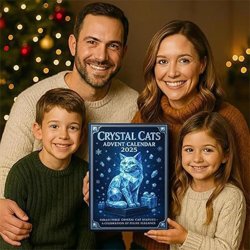 New Crystal Cat Acrylic Advent Calendar 24 Day Christmas Countdown Christmas Tree Home Decoration Kid Festival Surprise Gifts