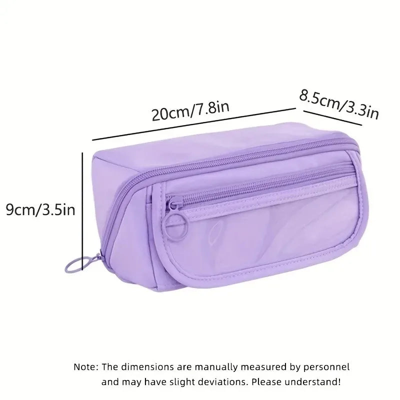 1 new creative large capacity learning pencil case with multifunctional desktop organization and storage stationery box for girl