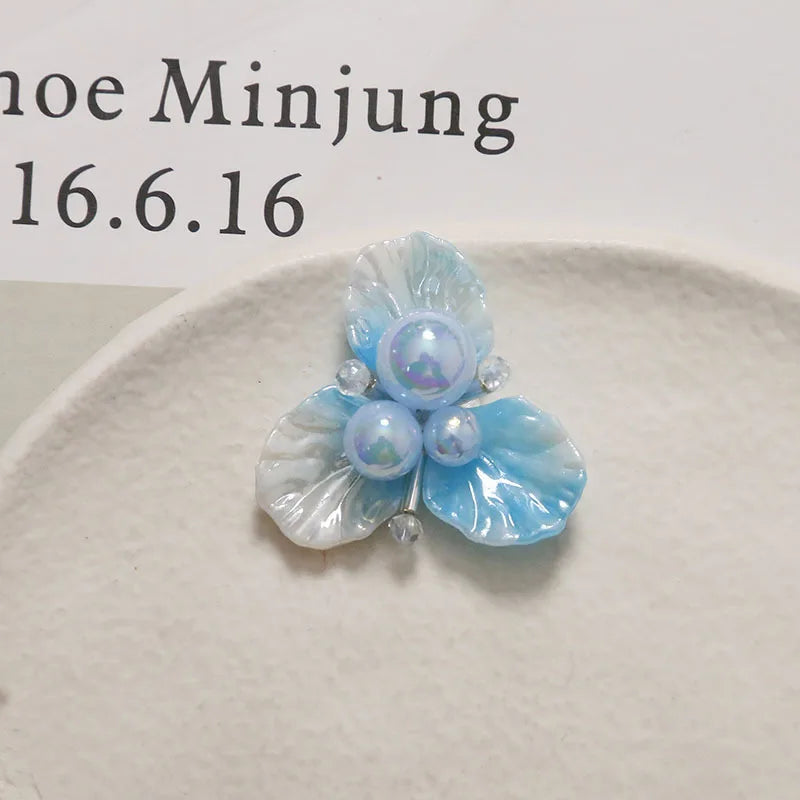 Shoe Decor 1 Piece Handcrafted Crystal Beaded Triple Petal Flower Iridescent DIY for Jelly Clog Sandals Princess Korean Style