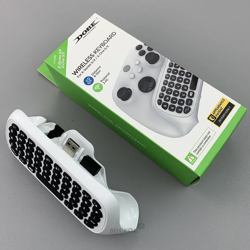 Wireless 2.4Ghz Mini Controller Keyboard Gaming Chatpad with Audio/Headset Jack for Xbox Series X/S Controller Accessories