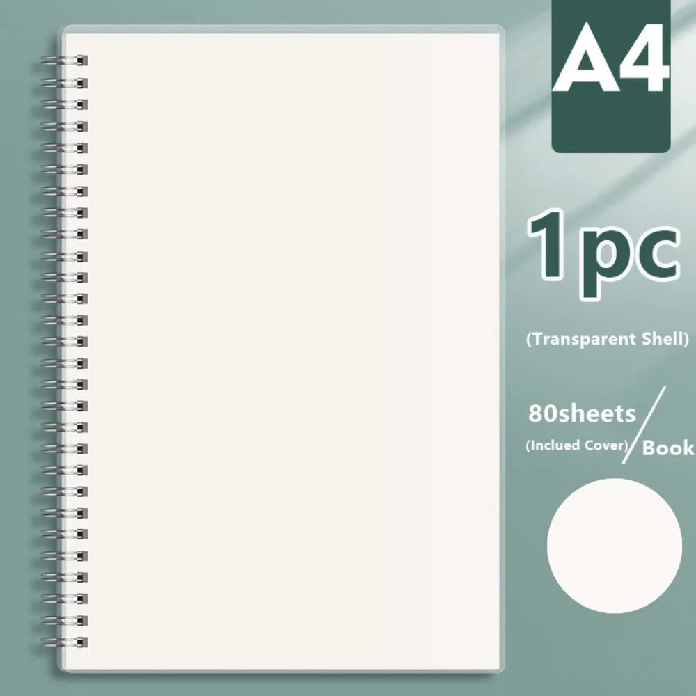 A4/A5/A6/B5 Coil Notebook Grids/Blank/Horizontal Line Flip Over Design Spiral Notepad Diary Book School Office Supplies
