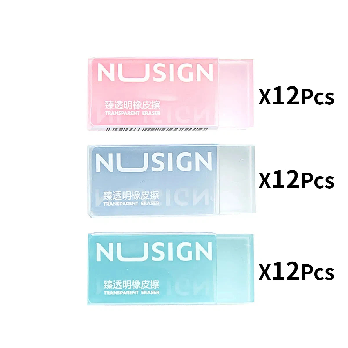 1/36Pcs Lovely Transparent Eraser for Kids Ins Simplicity Solid Color Eraser Pencil Eraser Back To School Cute Student Supplies