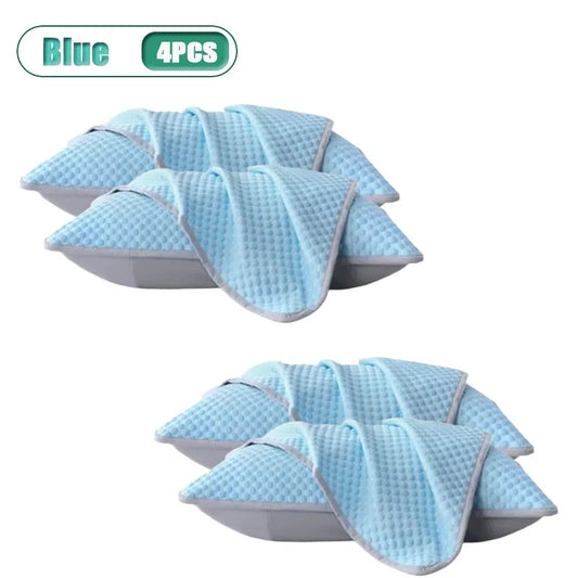 1-4PCS 48x74cm Ice Bean Pillowcase Summer Cooling Solid Color Cool Touch Fabric Washable for Air Conditioning Room