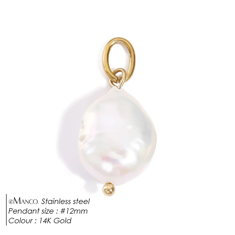 eManco Natural Cultured Freshwater Pearl Charms with  Stainless Steel Jump Rings for DIY Earrings Necklace Jewelry Making