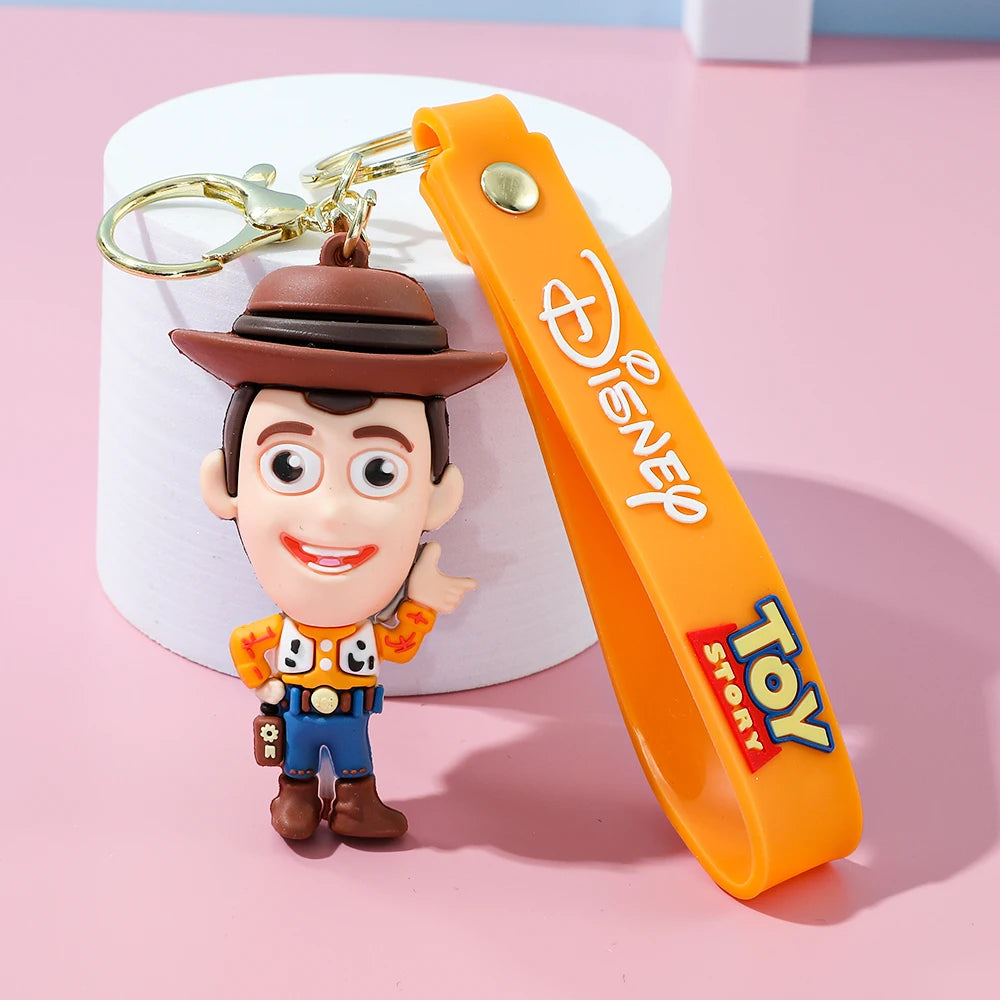Disney 1pc or 6pcs/set Toy Story Keychain4 Woody Jessie Buzz Lightyear PVC Figures Kids Birthday Cake Bag Decoration Toy