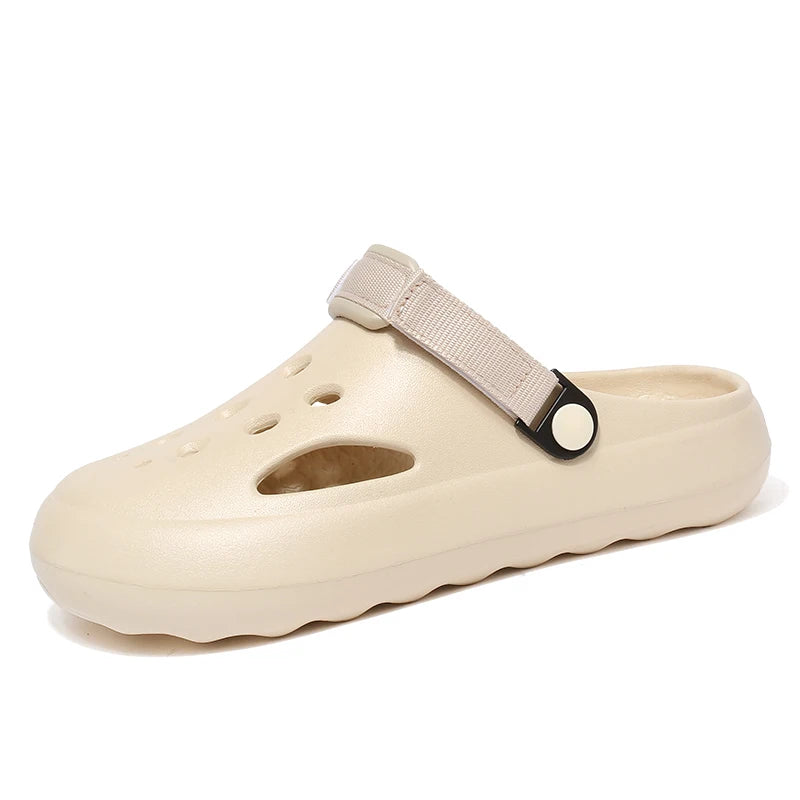 Quick-Dry EVA Solid Color Mens Sandals Fashion Trendy Lightweight Outdoor Travel Essentials Beach Shoes Casual Men’s Slippers