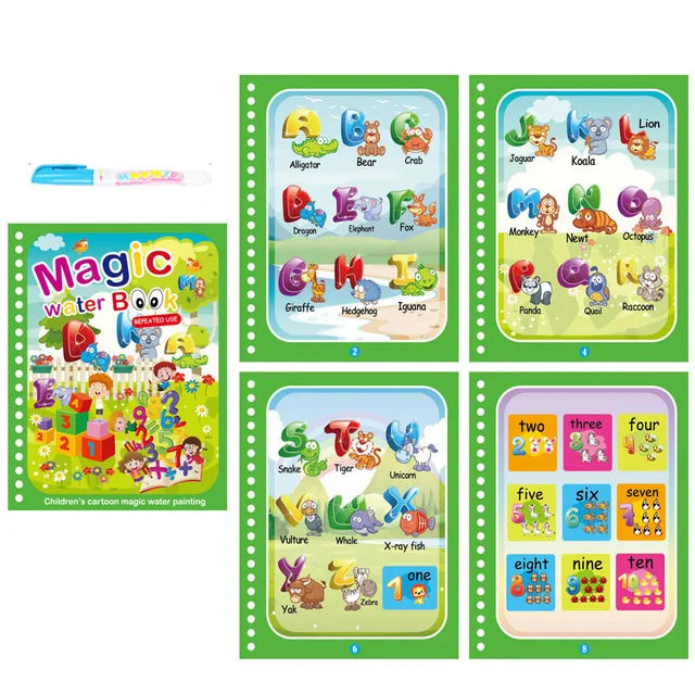 Children Painting Drawing Toys Reusable Coloring Book Magic Water Drawing Book Sensory Early Education Toys for Kids
