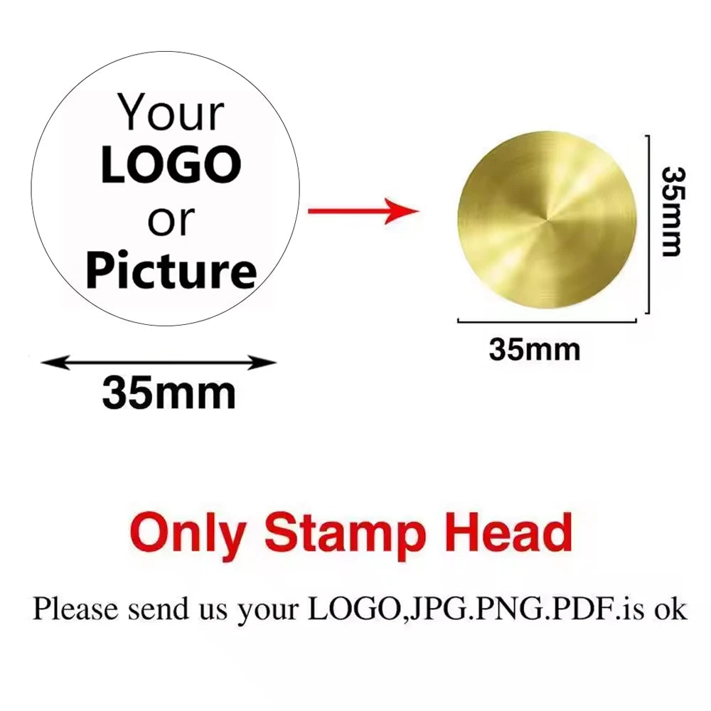 Custom Brass Wax Seal Stamp – Personalized Logo Head in 25–50mm