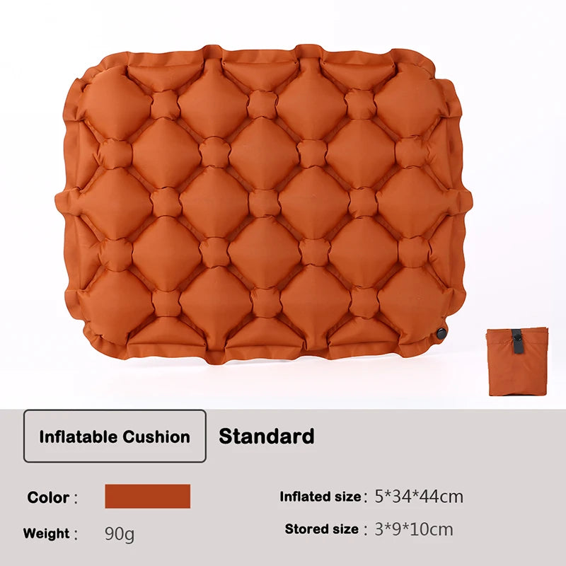 Inflatable Seat Cushion,Portable Lightweight Travel Air Sitting Pad,Moisture and Water Resistant Camping Chair Mat for Outdoor