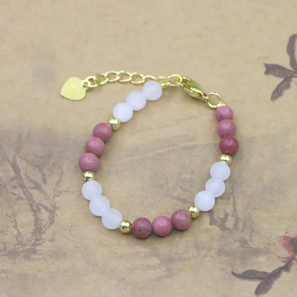 High Quality Natural Stone Bead Bracelet Baby Girls Lobster Clasp Accessories Girls Yoga Christmas Wedding Gift Jewelry Charm