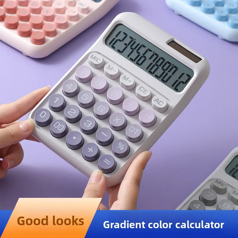 Dopamine Style Calculator Solar Dual Power Financial Accounting Calculator for Office Ladies Students Exam Office Supplies