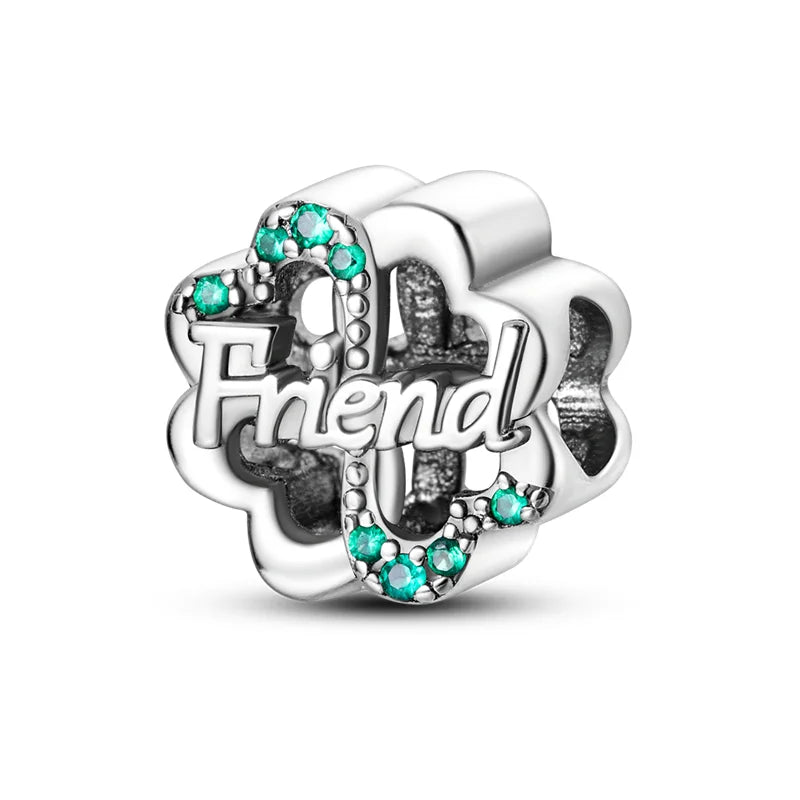 925 Silver Family Series Mother Daughter Splittable Heart Mom Charm Beads Fit Necklace Bracelet Mother's Day DIY Jewellery Gifts