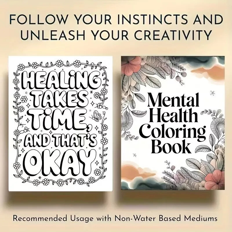 Psychological Health Coloring Book with Inspirational Quotes Suitable for Adults To Relax and Unwind