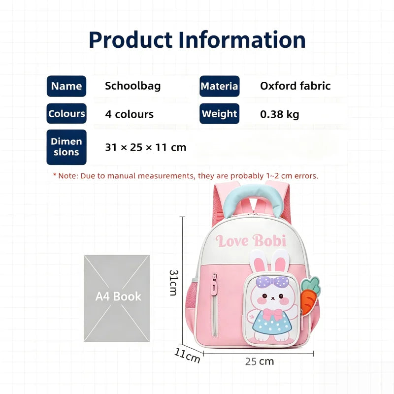 Children’s School Bag Waterproof Hard-Wearing Reflective Safe Shoulder Straps Detachable Breathable Spine-Supporting Rucksack