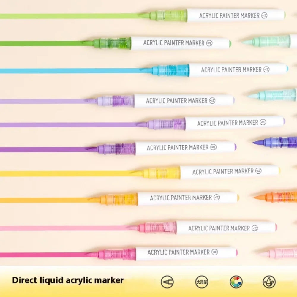 Acrylic Marker Set – Soft Brush Tip Paint Pens in Themed Colors, 9–45 Colors