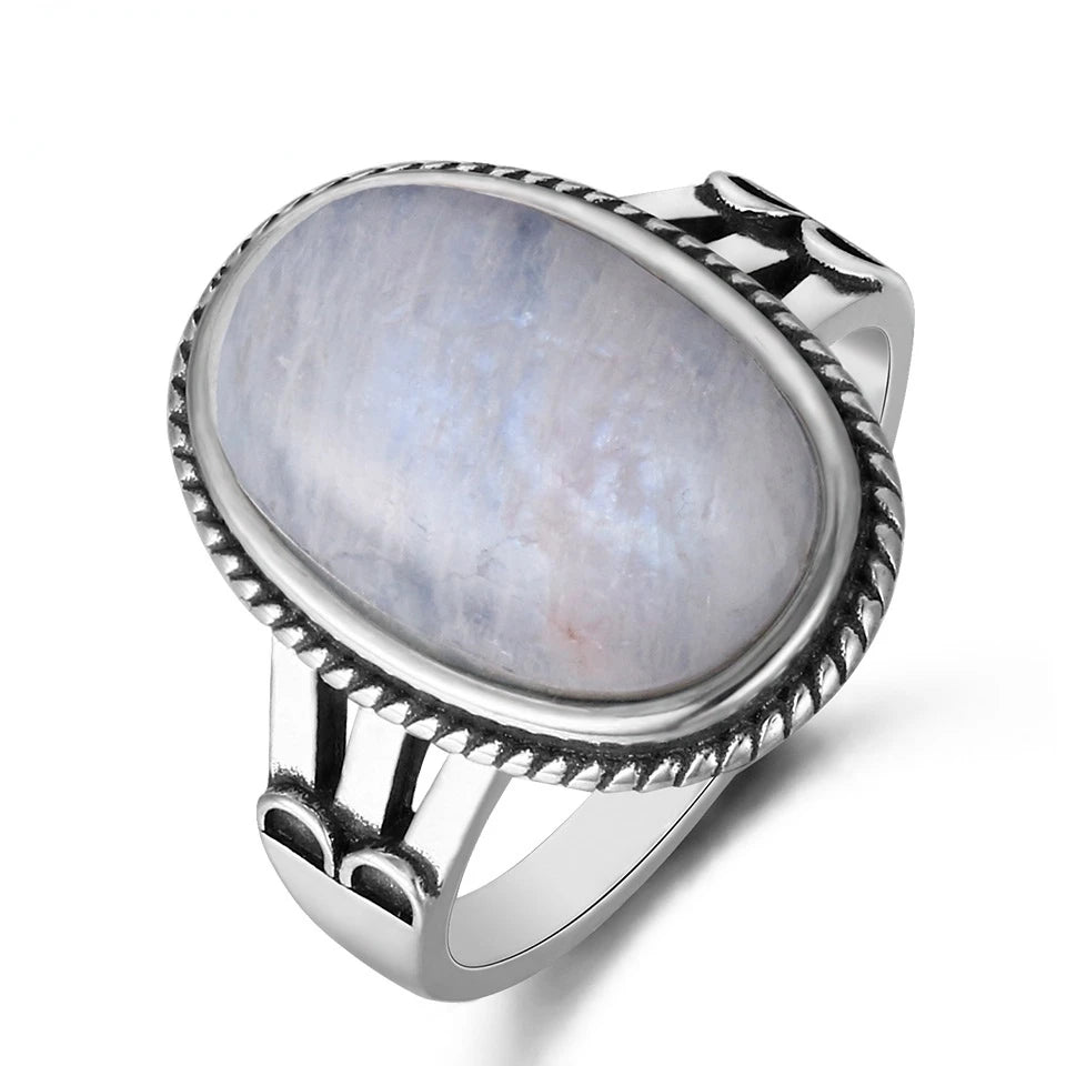 S925 Silver Large Stone 11x17MM Natural Labradorite Tiger Eye Ring for Women Fine Jewelry Party Wedding Anniversary Gift