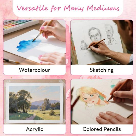 A4/A5 180GSM Spiral Bound Watercolor Sketchbook, 30 Sheets Acid-Free Thick Paper, Art Notebook for Watercolor, Gouache, Drawing,