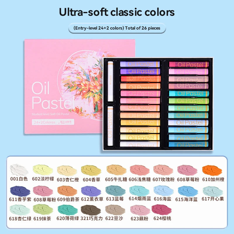 Artist Soft Oil Pastel Set 24/36/48 Colors Professional Painting Drawing Graffiti Art Crayons Washable Non Toxic Oil Paint Stick