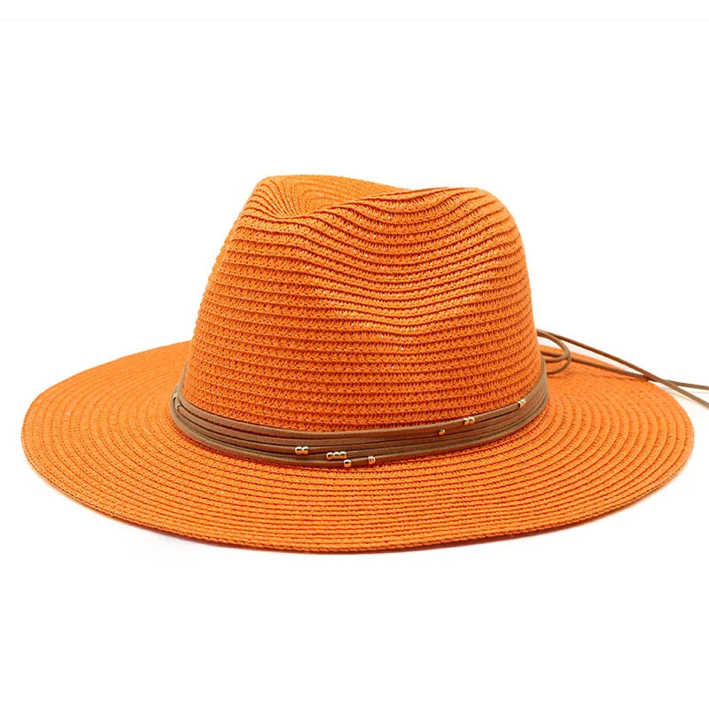 Big Size 60CM New Straw Hat 7cm Brim Summer Cooling Beach Sun Hat Outdoor Party Panama Jazz Hat Sombreros De Mujer