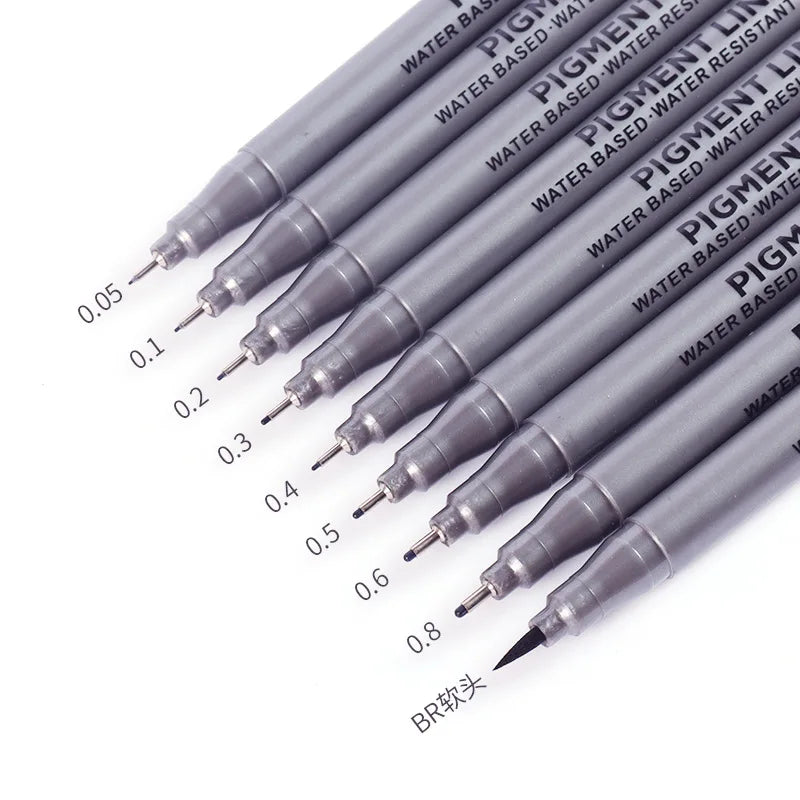 Waterproof Single Art Markers Brush Pen Office Student School Painting Line Drawing Black Fine Sketch Hook Line Pen Art Supplies