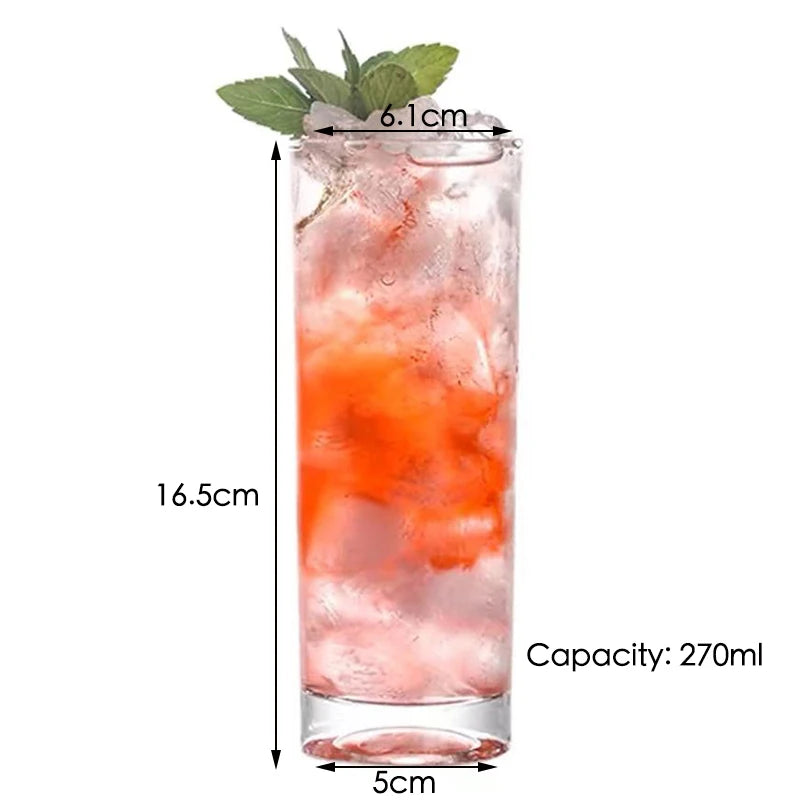 Lead Free Creative Glass Crystal Highball Glass Barware Collins Tumbler Drinking Glasses For Water, Juice, Beer, And Cocktail