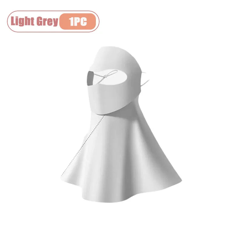 Summer UV Protection Mask Ice Silk Women Cooling Breathable Face Gaiter Sun Dustproof Eye Cover for Outdoor Sports Travel