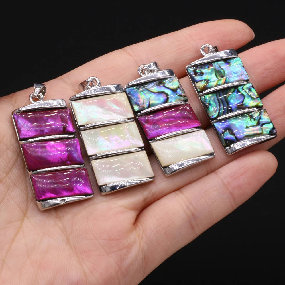 Hot Sale Natural Shell Pendant Mother Of Pearl Rectangle Pendant For Jewelry Making DIY Necklace Bracelet Accessory