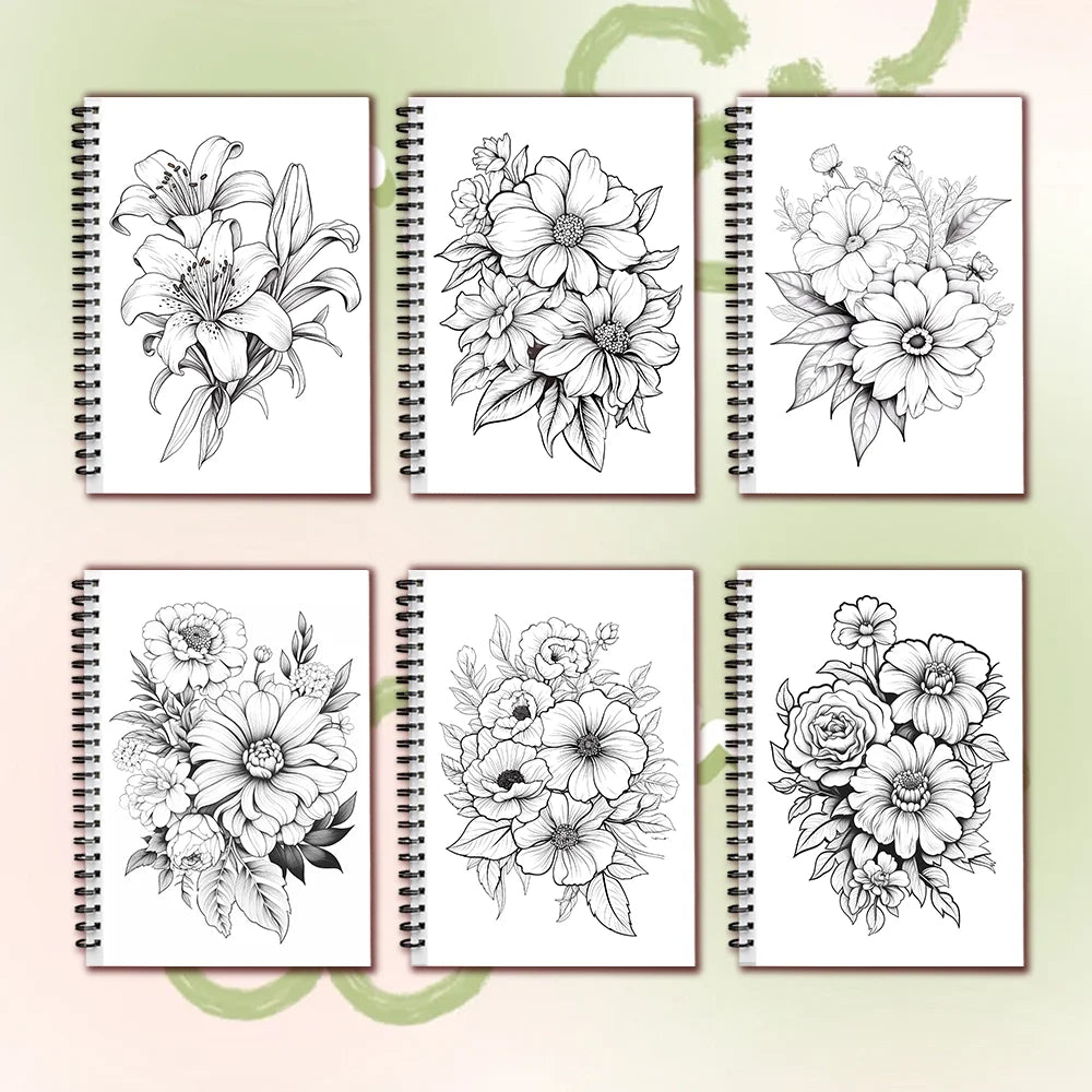 Women's Spiral Colouring Book - 30 Sheet Adult Colouring Book, 11.2x 8.3inch, 100gsm Thick Paper, Drawing Book, Gift of Recovery