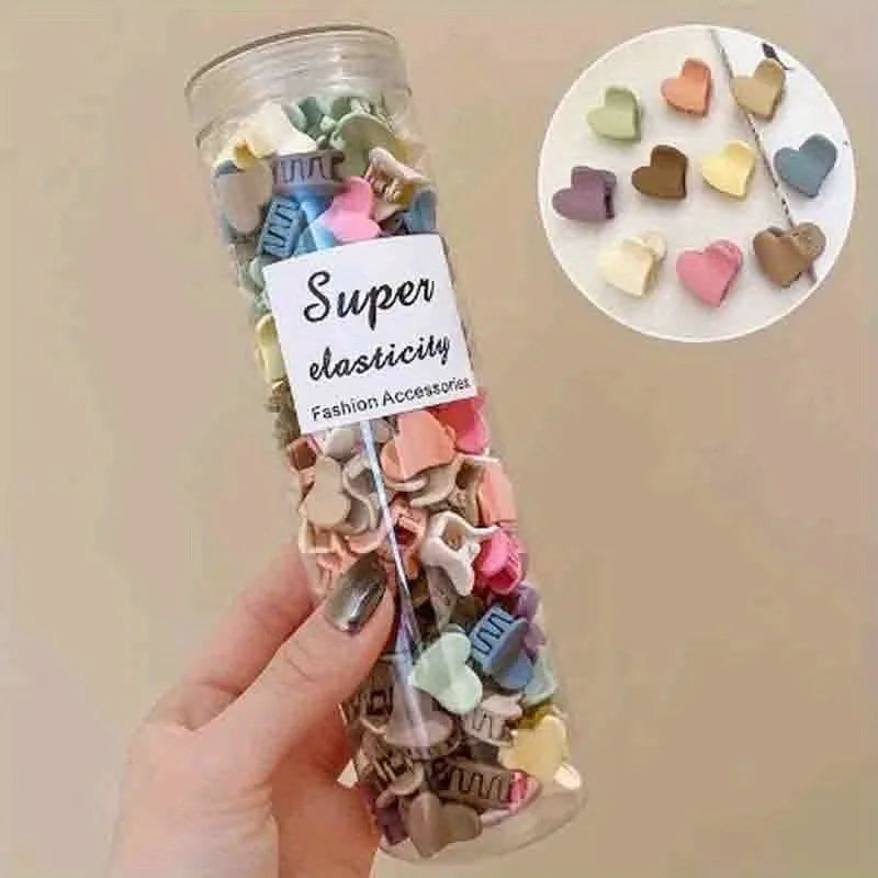 20/30/50 sets of mini hair clips, cute plastic flower-shaped hair accessories, pure color braids, suitable for teenagers, cute g