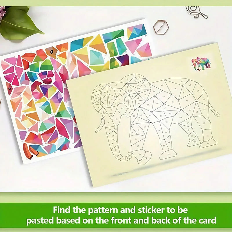 3D Animal Jigsaw Puzzle Stickers DIY Handmade Creative Collage Art Set With Self-Adhesive Paper Back To School Gifts educational
