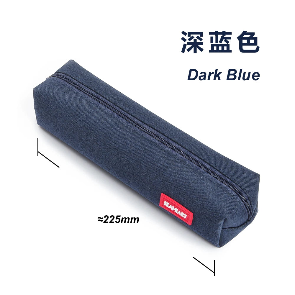 SeamiArt 1pc Small Solid Color Simple Zipper Kawai Pencil Case Mini Pen Bags Papeleria Stationery for School Office Suppliers