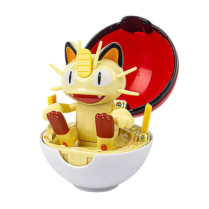 Pokemon Transformation Cartoon Model Pokeball Pikachu Toys Scalable Anime Figure Dolls Model Ornaments Children's Birthday Toys
