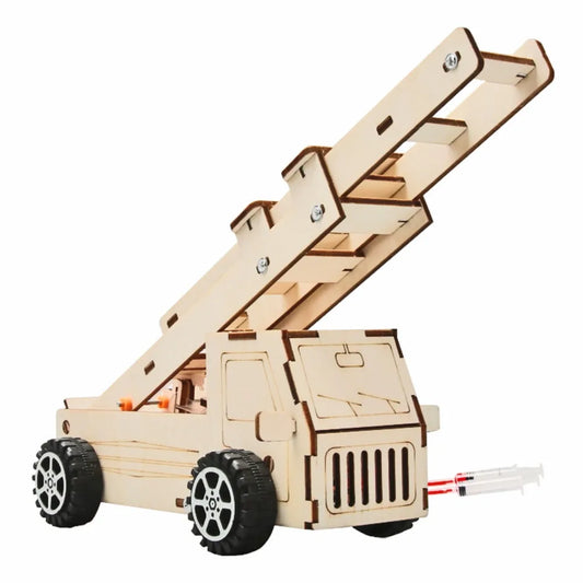 DIY Wooden Fire Ladder Truck Kit for Kids | STEM Educational Toy, Ideal for Primary Science Experiments & Hands - on Learning