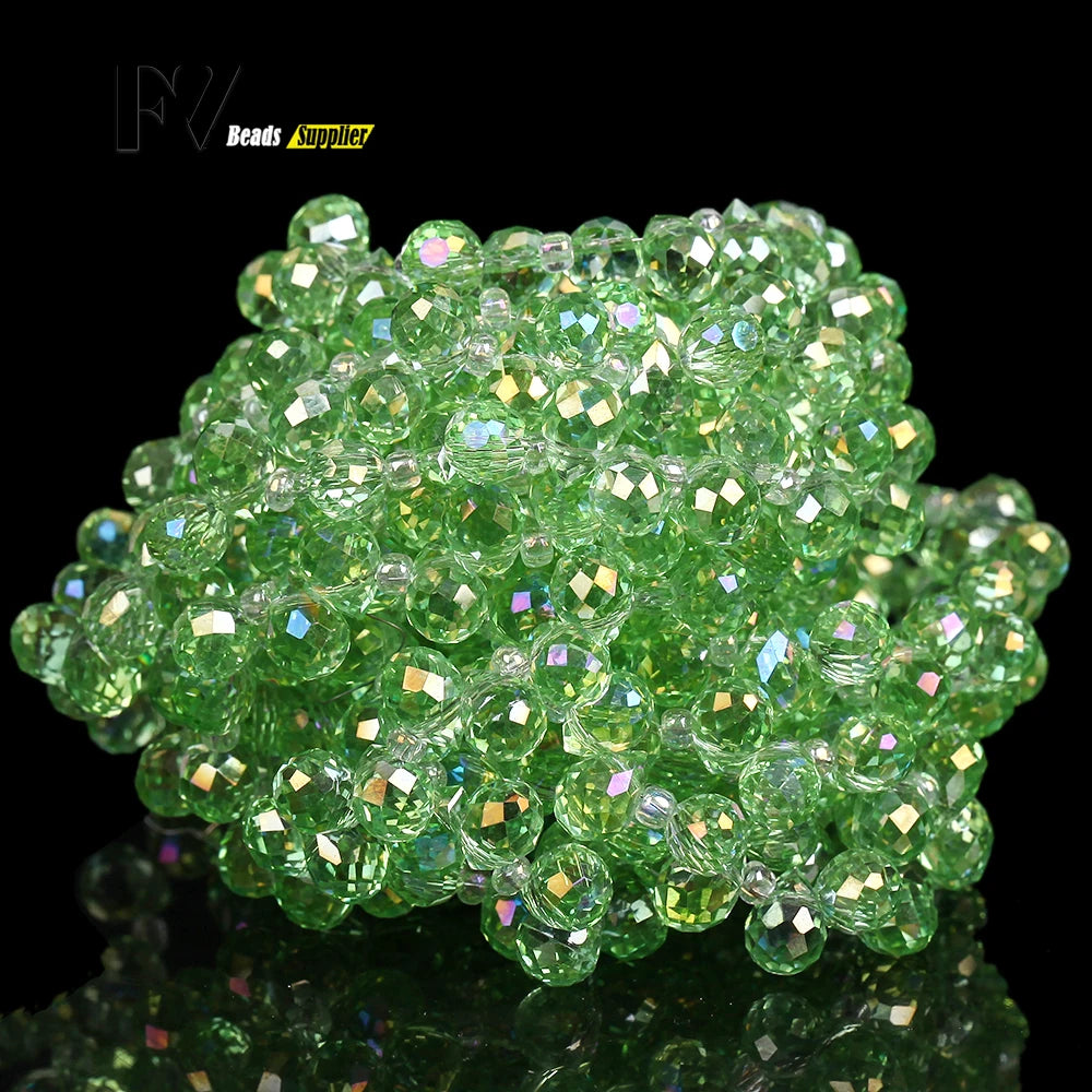 6mm Natural Stone Beads Green Waterdrop Crystal Loose Beads For Jewelry Making Handmade Diy Bracelet Accessories
