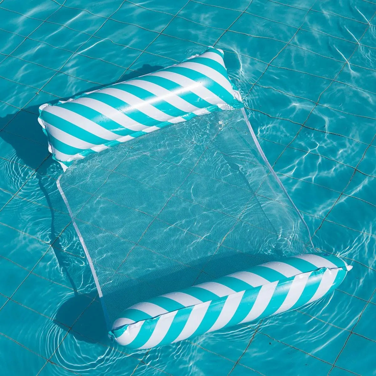 Summer Foldable Water Hammock Swimming Pool Inflatable Air Mattress for Swimming Beach Lounger Floating Sleeping Bed Chair