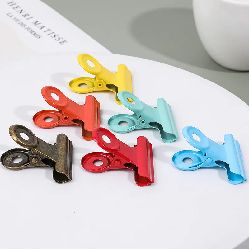3cm Metal Long Tail Clip Dovetail Clip Retro Style Office Receipt Clip Girl Heart Round Tail Test Paper Folder School Supplies