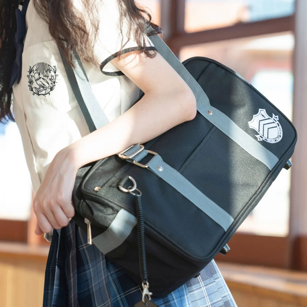 Game Amamiya Ren Joker Syujin High School Cospaly Student JK Uniform Shoulder Bag Travel Black Handbag Accessory