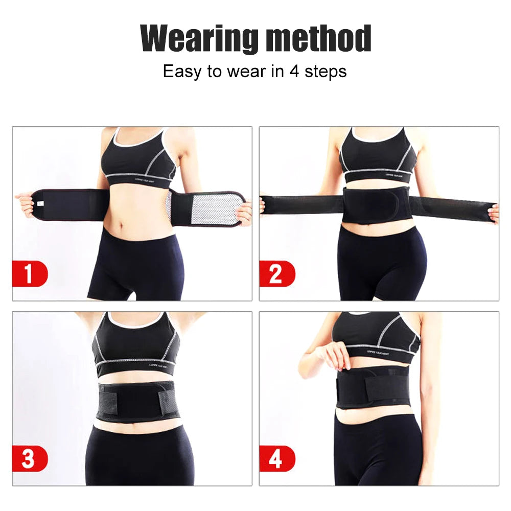 Adjustable Waist Tourmaline Self Heating Magnetic Therapy Back Waist Support Belt Lumbar Brace Massage Band Health Care