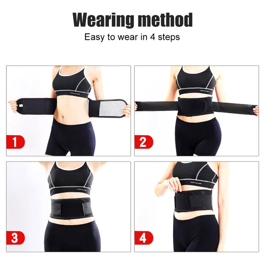 Adjustable Waist Tourmaline Self Heating Magnetic Therapy Back Waist Support Belt Lumbar Brace Massage Band Health Care