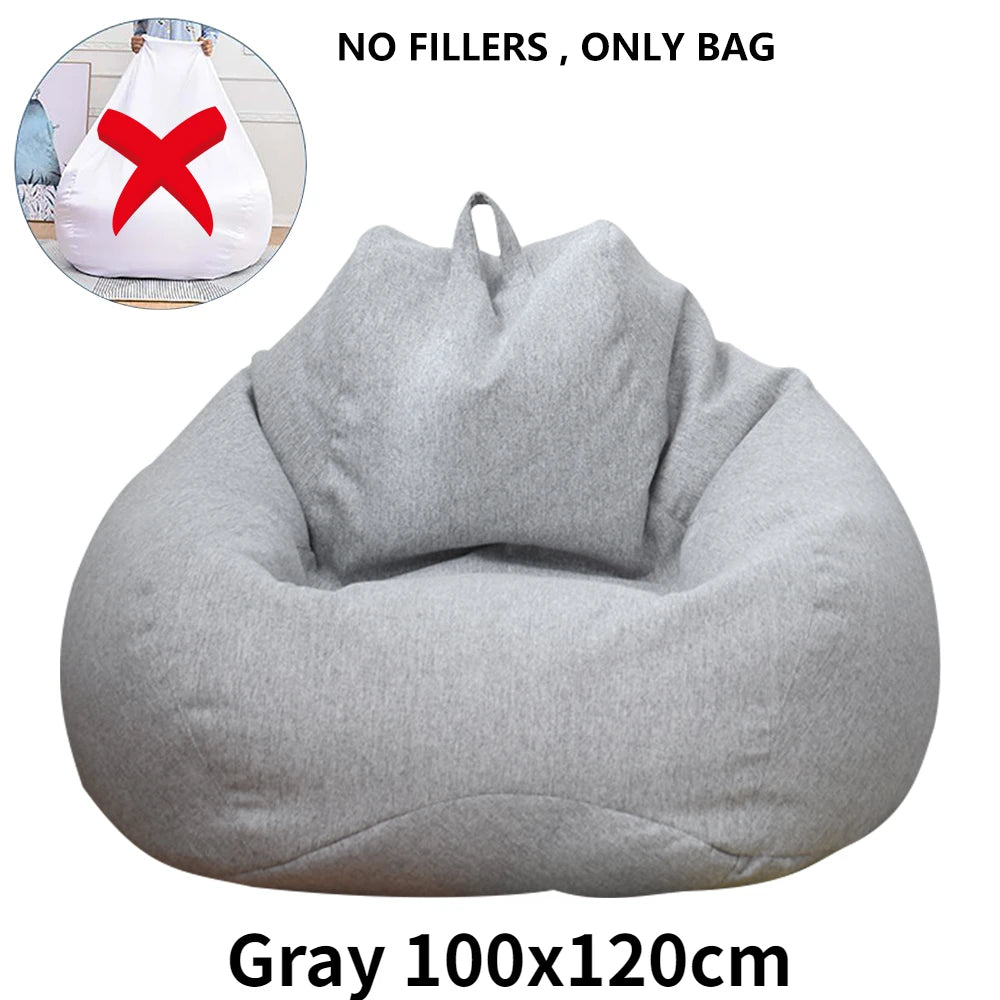 Large Bean Bag Chair Sofa Cover Comfortable Outdoor Lazy Seat Bag Couch Cover without Filler for Adults Kids Tatami Chairs Cover