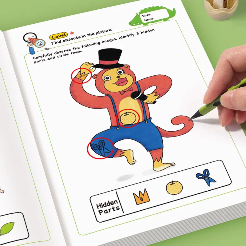32-Page Interactive Spot-the-Difference Game - Colorful Educational Activity Book for Children 3-8, Enhances Focus