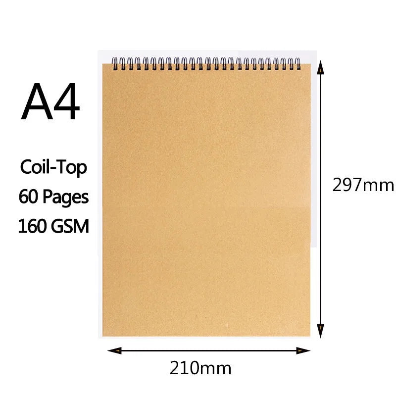 Art Sketchbook 160gsm 30 Sheets/60 Pages Drawing Watercolor Spiral Notebook For Sketching