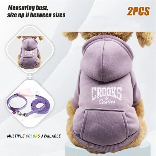 Cowboy Pet Costume with Hat & Leash – 2-Piece Halloween Set for Cats & Dogs, S–XXL