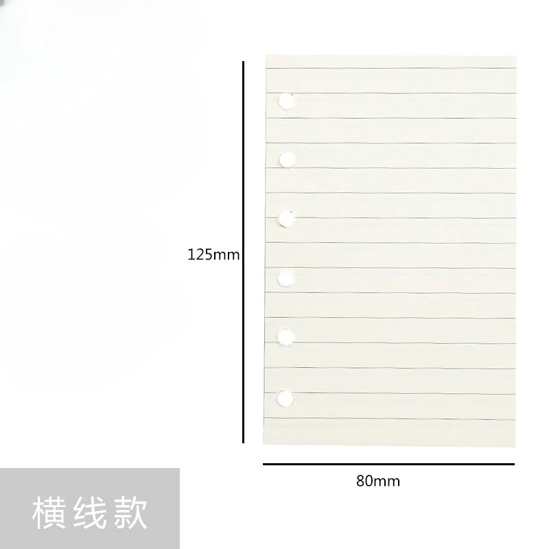 A7 6Holes Loose Leaf Notebook Refill Spiral Binder Inner Page Weekly Monthly To Do Line Dot Grid Inside Paper Stationery