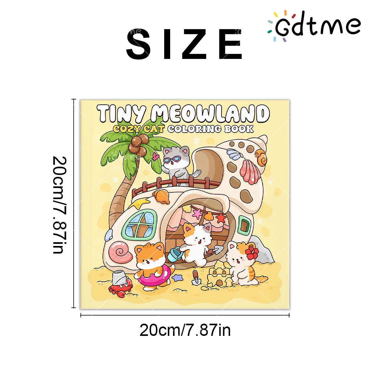 TINY MEOWLAND COZY CAT Coloring Book for Adult Featuring Bold-easy Pattern for Relaxation Kids Educational DIY Painting Drawing